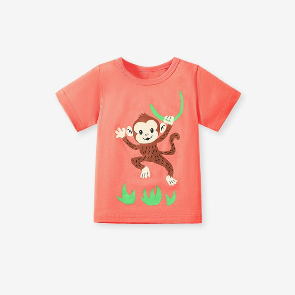 Toddler & Kids Animal Print Short Sleeve T-Shirts – Individual or 3-Pack