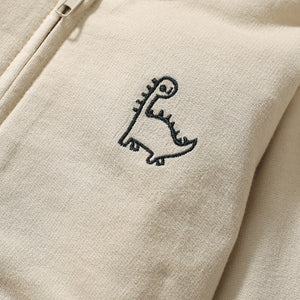 Toddler & Kids Dinosaur Hoodie and Pants Set – Beige 2T to 7T