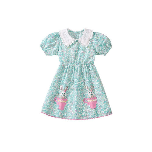 Toddler and Kids Summer Whimsical Bunny Garden Dress