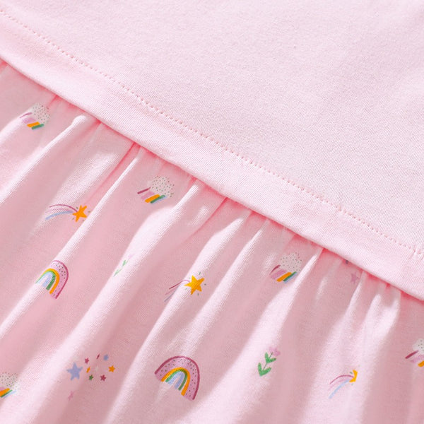 Toddler & Kids Unicorn Rainbow Cotton Dress