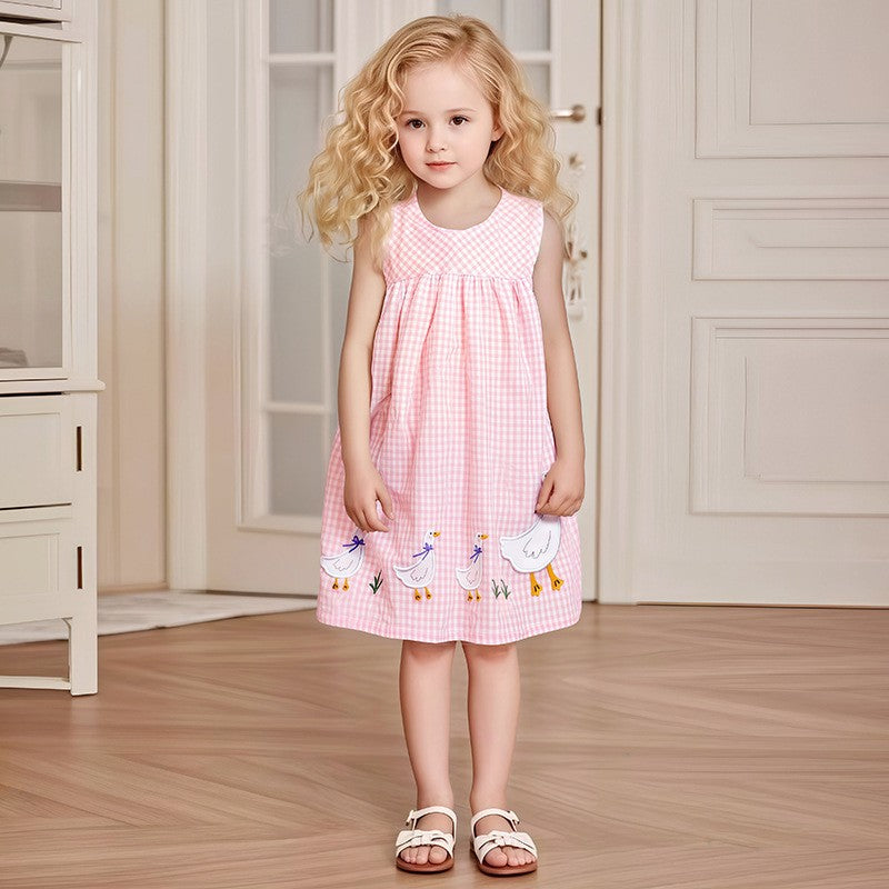 Toddler & Kids Ducky Parade Gingham Dress