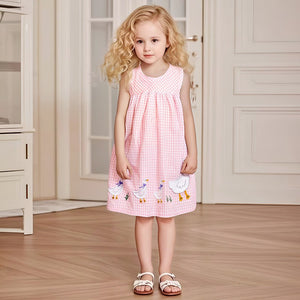 Toddler & Kids Ducky Parade Gingham Dress