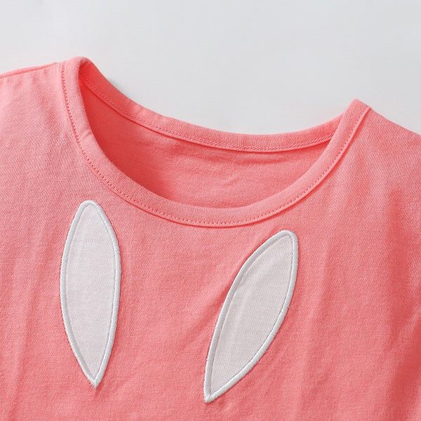 Toddlers & Kids Peach Bunny Tunic Shirt & Leggings