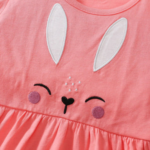 Toddlers & Kids Peach Bunny Tunic Shirt & Leggings