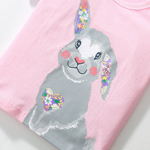 Toddlers & Kids Pink Bunny Graphic T-Shirt