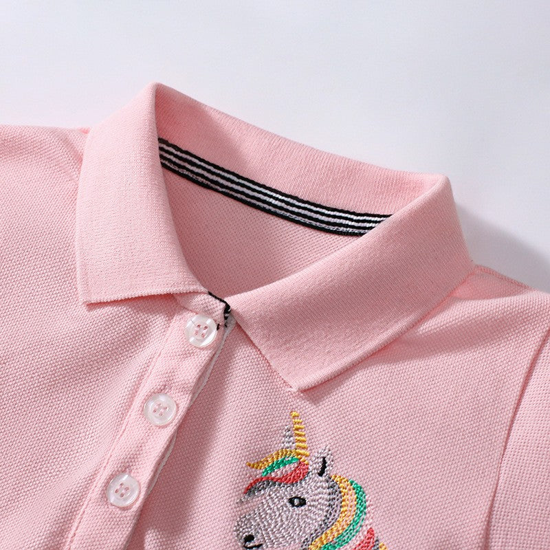 Pink Girls Drop-Waist Dress