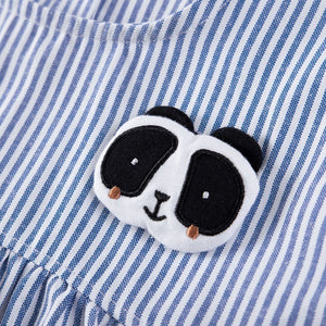 Toddlers & Kids Striped Panda Patch Dress