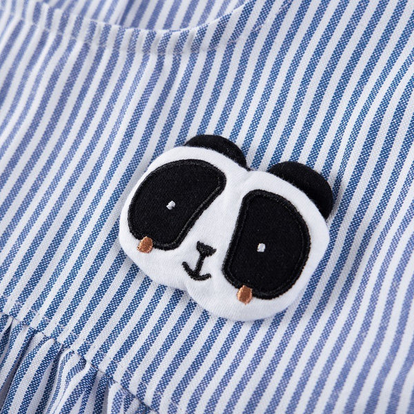 Toddlers & Kids Striped Panda Patch Dress