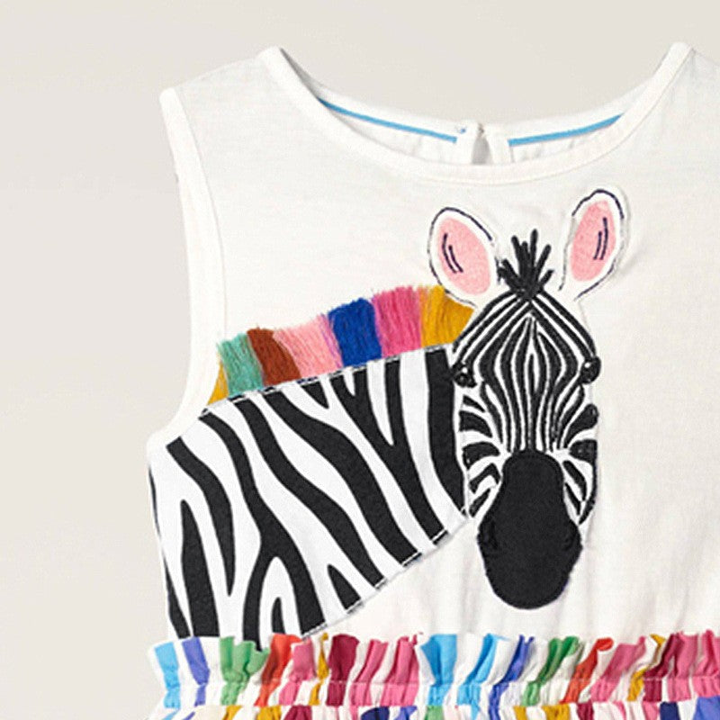 Toddlers & Kids Rainbow Zebra Dress