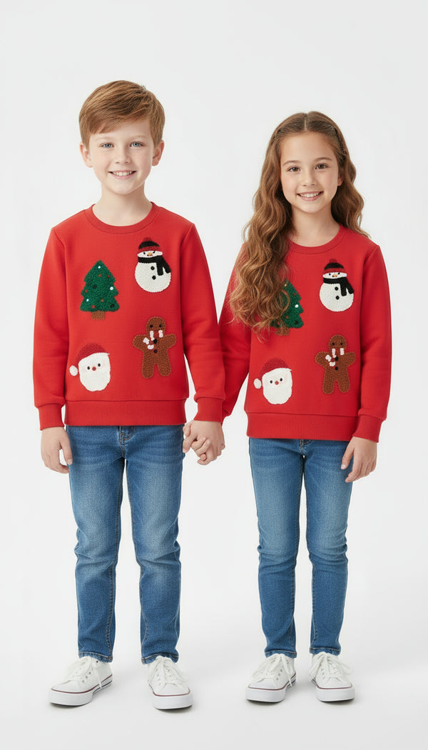 Red Christmas Sweater for Toddler and Kids Boys & Girls - Long Sleeve