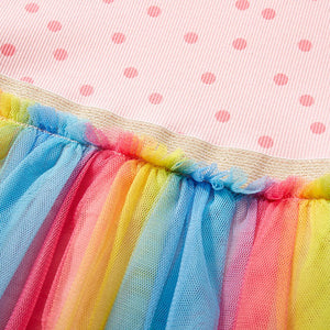 Toddlers & Kids Pink Polka Dot & Rainbow Tulle Dress
