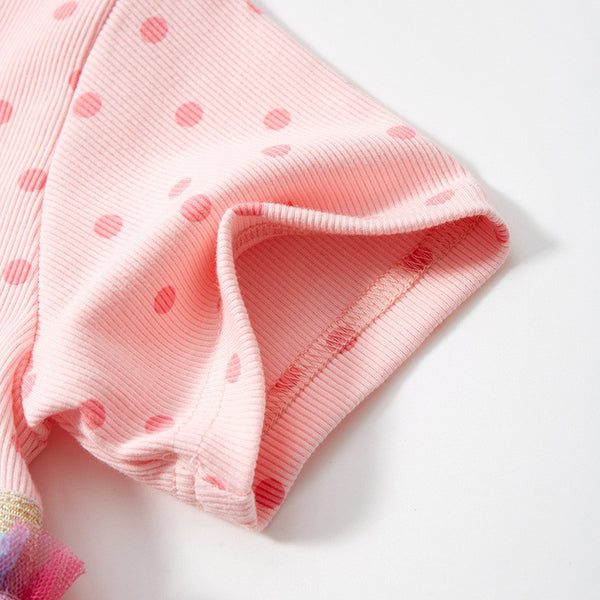 Toddlers & Kids Pink Polka Dot & Rainbow Tulle Dress