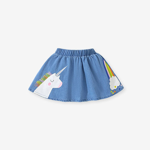 Toddlers & Kids Unicorn Denim Skirt