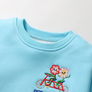 Toddlers & Kids "Pedal Power" Sweatshirt Outfit
