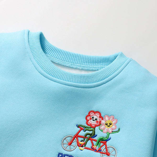 Toddlers & Kids "Pedal Power" Sweatshirt Outfit