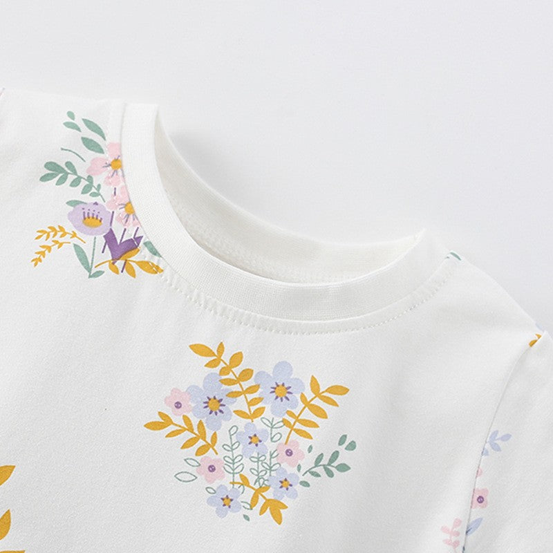 Toddlers & Kids White Floral Print Dress