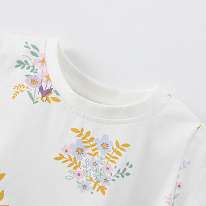 Toddlers & Kids White Floral Print Dress