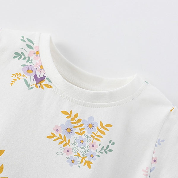 Toddlers & Kids White Floral Print Dress