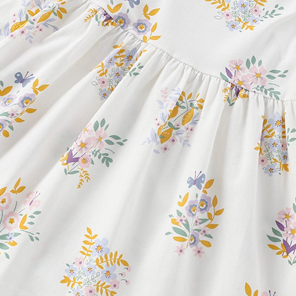 Toddlers & Kids White Floral Print Dress