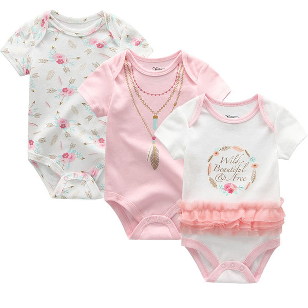 "Olivia" Baby Girl Bodysuit 3-Pack Set