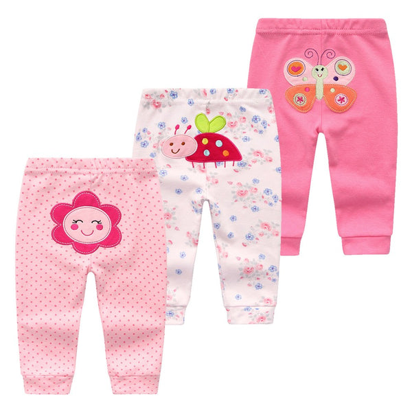 "Mabel" Baby Girl Cotton Sweatpants 3-Pack