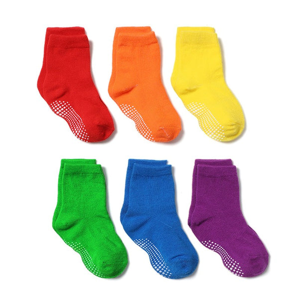 "Morgan" Anti-Slip Baby, Toddler & Children's Socks -6-Pack