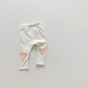 Baby Heart-Patch Leggings for Girls