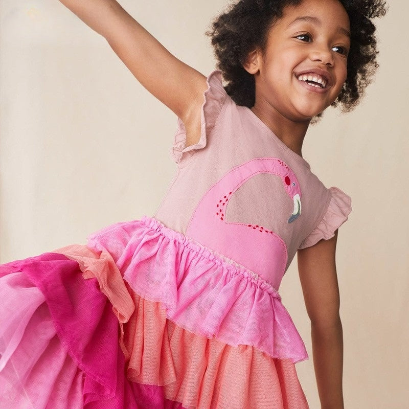 Girl Flutter Flamingo Dress