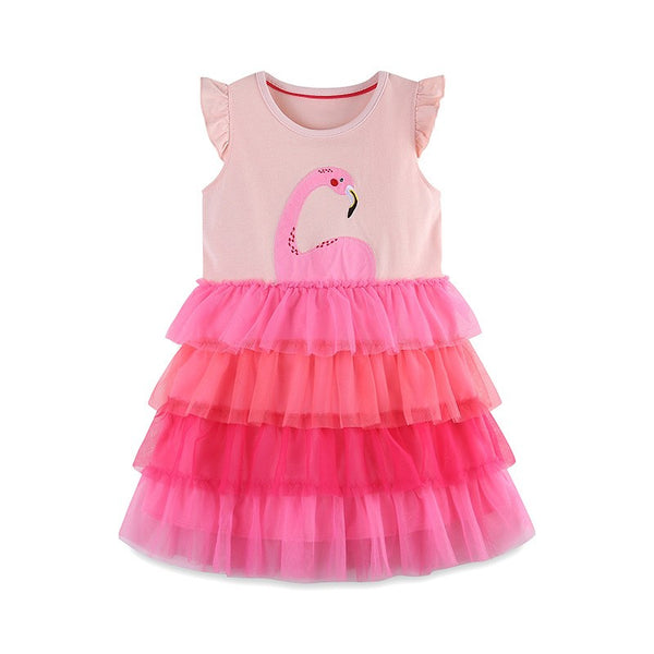 Toddlers & Kids Pink Flutter Flamingo Dress