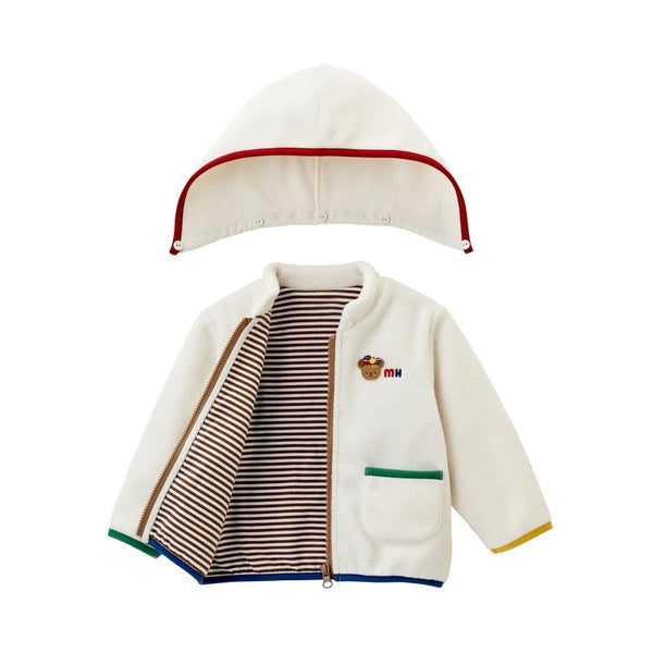 Boy and Girl Adorable Teddy Bear Embroidered Hoodie Jacket for Baby, Toddler & Kids