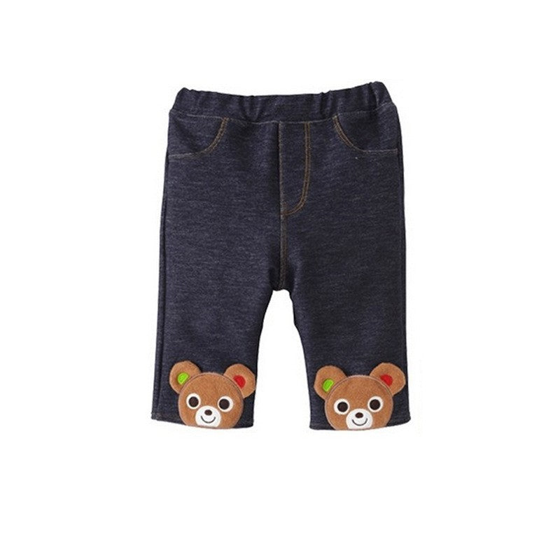 Boy and Girl Animal Friends Knee-Length Denim Pants for Baby, Toddler & Kids