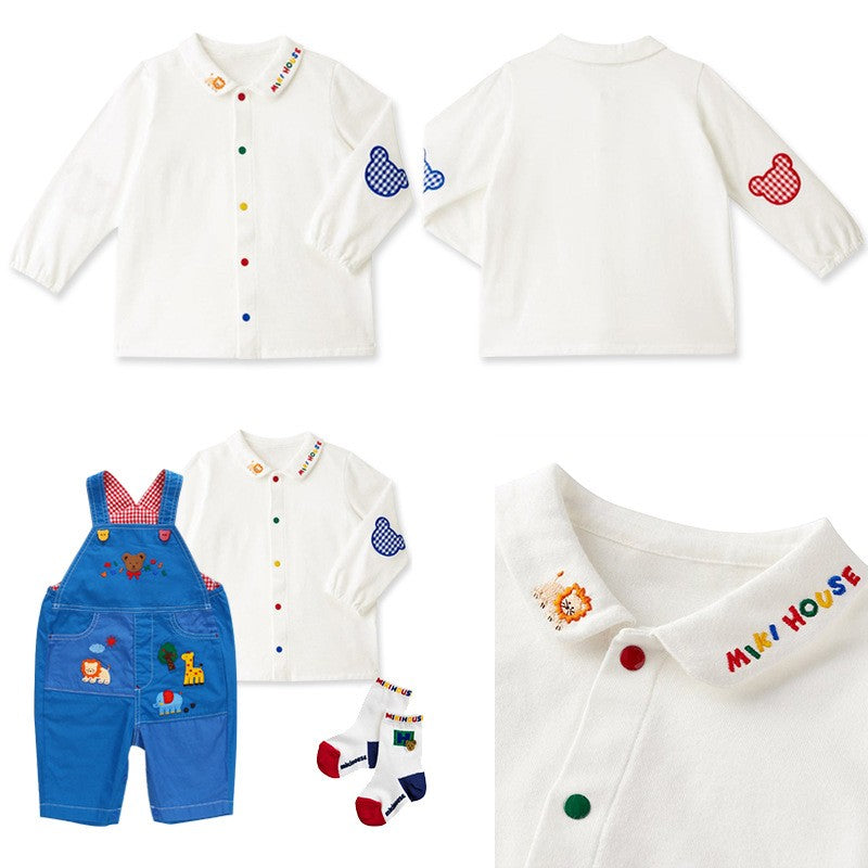 Baby, Toddler & Kids Boy Cheerful Polo Button Bear Shirt