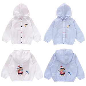 Baby, Toddler & Kids Ahoy Sailor! Cartoon Navy Bear Hooded Jacket for Boys & Girls