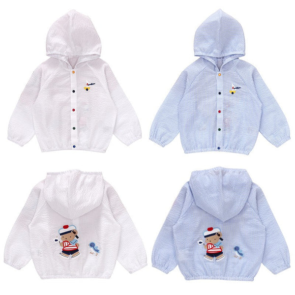 Baby, Toddler & Kids Ahoy Sailor! Cartoon Navy Bear Hooded Jacket for Boys & Girls