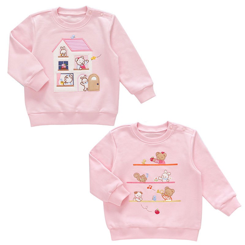 Baby, Toddler & Kids Cute Animal Friends Pink Pullover Sweatshirt for Girls
