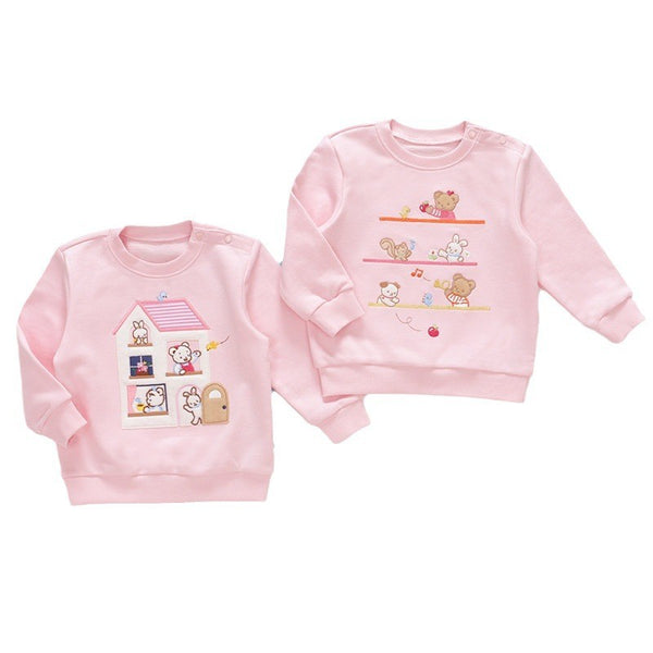 Baby, Toddler & Kids Cute Animal Friends Pink Pullover Sweatshirt for Girls