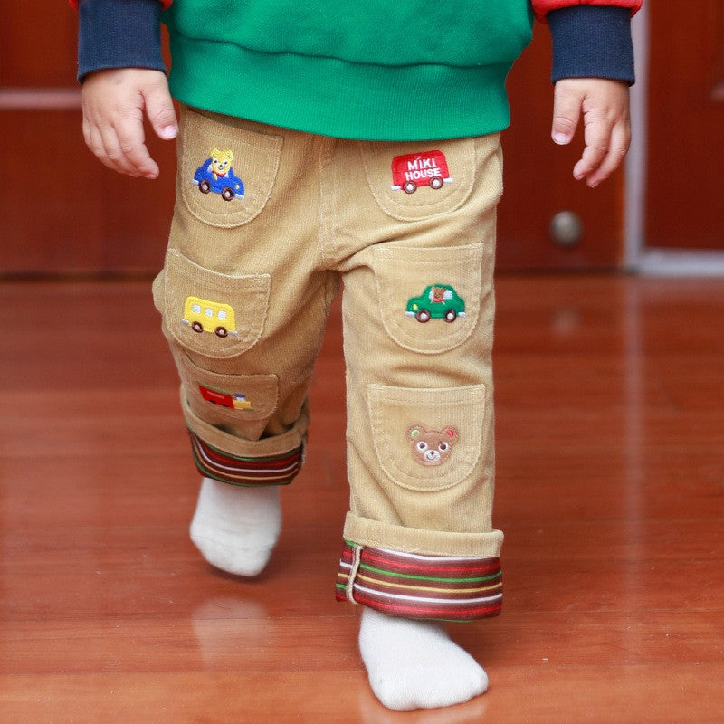 Baby, Toddler & Kids Adorable Transportation Corduroy Pants for Boys
