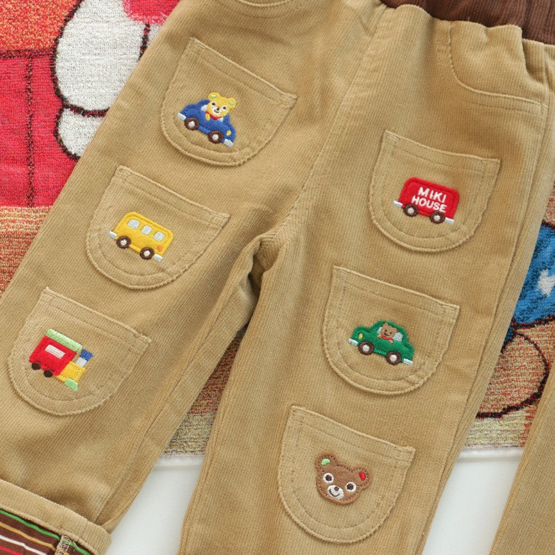 Baby, Toddler & Kids Adorable Transportation Corduroy Pants for Boys