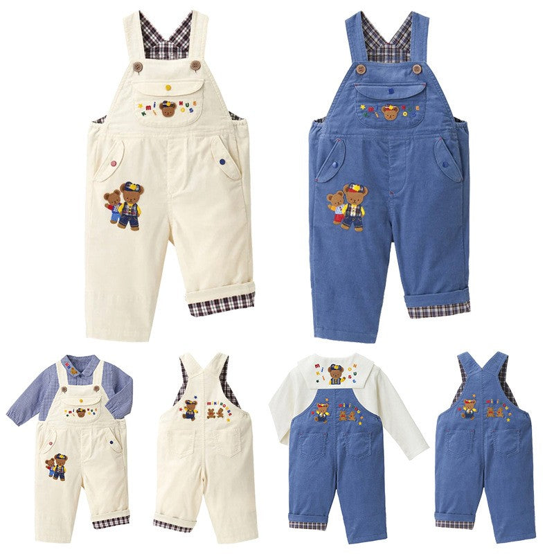 Baby, Toddler & Kids Bear Corduroy Overalls - Adorable Baby Dungarees for Boys