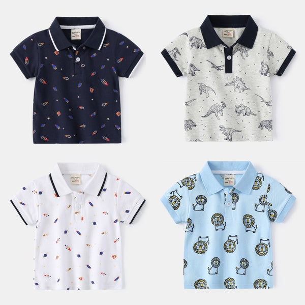 Toddler & Kids Fun Pattern Polo Shirts for Boys