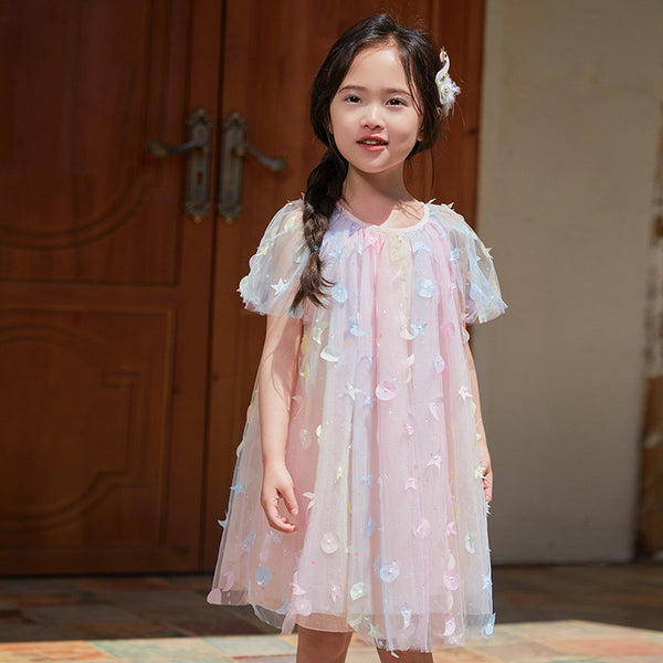 Toddler & Kids Dreamy Stars & Moons Tulle Dress