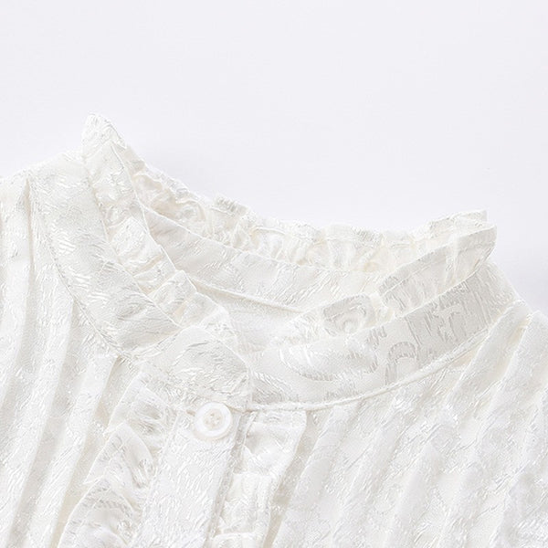 Elegant White Lace Tiered Dress for Girls | Vintage-Inspired Special Occasion Wear