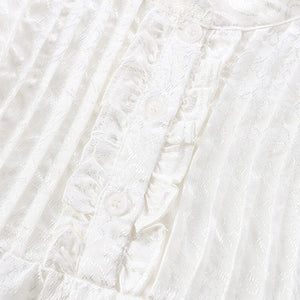 Elegant White Lace Tiered Dress for Girls | Vintage-Inspired Special Occasion Wear