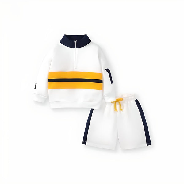Sporty Stripes Sweatshirt & Shorts Set