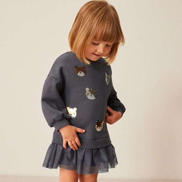Cute Bear Print kids Dress