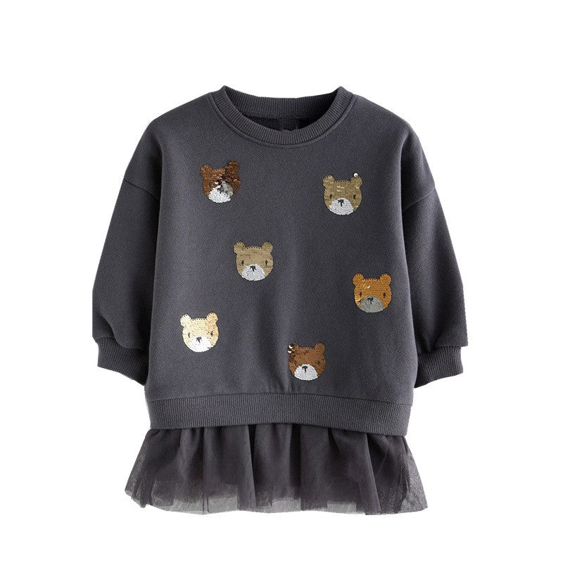 Cute Bear Print kids Dress