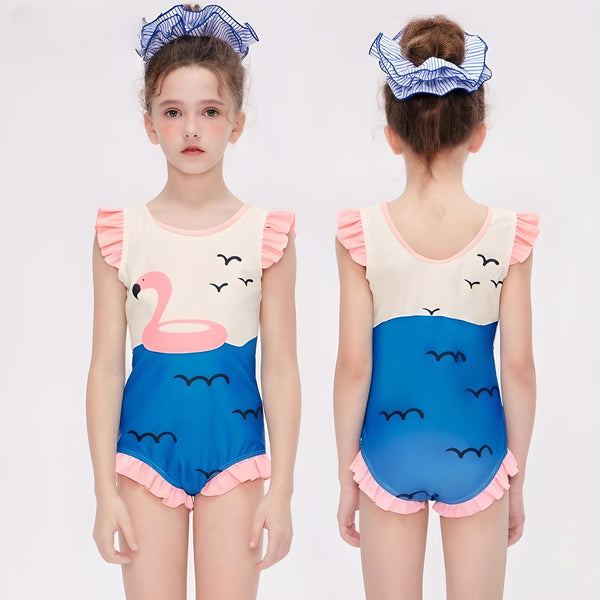 Pink Flamingo Ruffle One-Piece Swimsuit