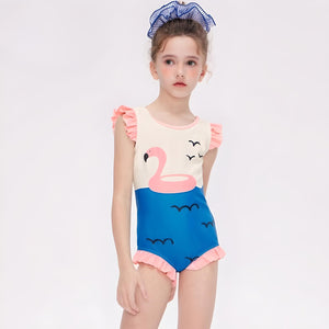 Pink Flamingo Ruffle One-Piece Swimsuit