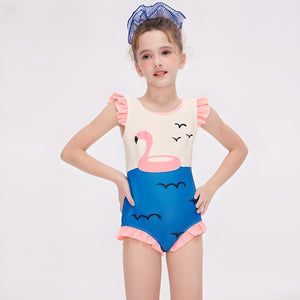 Pink Flamingo Ruffle One-Piece Swimsuit