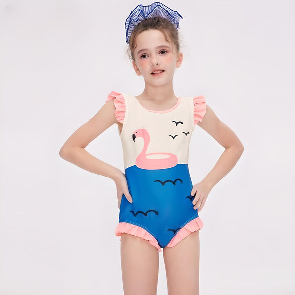 Pink Flamingo Ruffle One-Piece Swimsuit